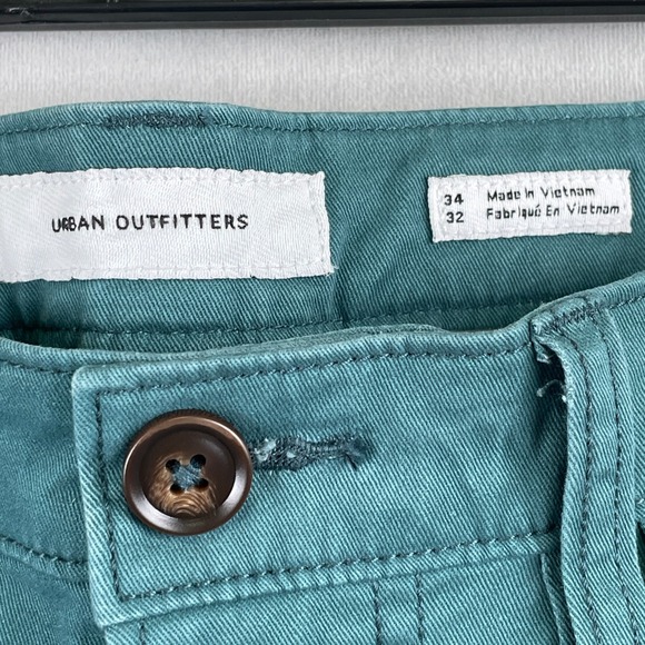 Urban Outfitters Teal Chinos Pants Pleated Front Hip Chic Trousers Mens‎ 34x32 - Picture 8 of 10